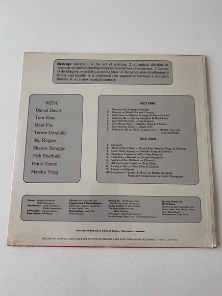 Cleavage A New Musical LP Limited Edition Buddy Sheffield 1981 NEW SEALED - Picture 2 of 4